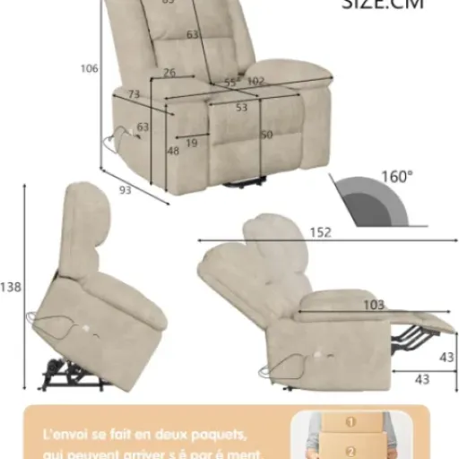 Avis LIVLUX Fauteuil de Massage électrique : un fauteuil releveur complet pour la détente à domicile