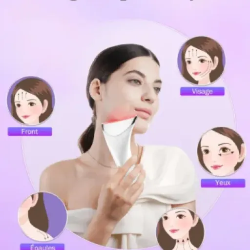Avis Appareil Anti Rides Visage juebao MJ-400 : un masseur facial LED/EMS compact pour routine anti-âge maison
