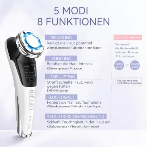 Avis ANLAN Appareil Anti Rides Visage 5 en 1 : un dispositif maison pour booster sa routine soin