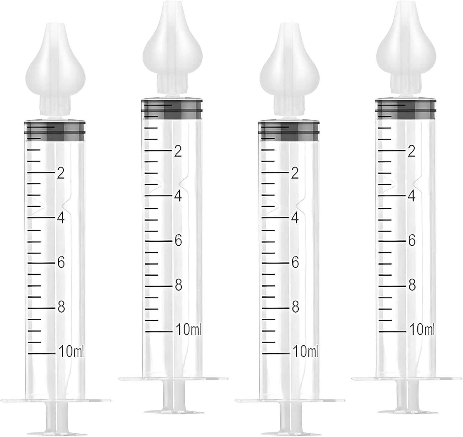 Seringue Nasale Bebe, 4 Pièces Pipette Nez Bébé 10 ml, Portables Seringue Nez Bebe avec Embout en Silicone Souple, Réutilisable Seringue Nasale Mouche Bebe