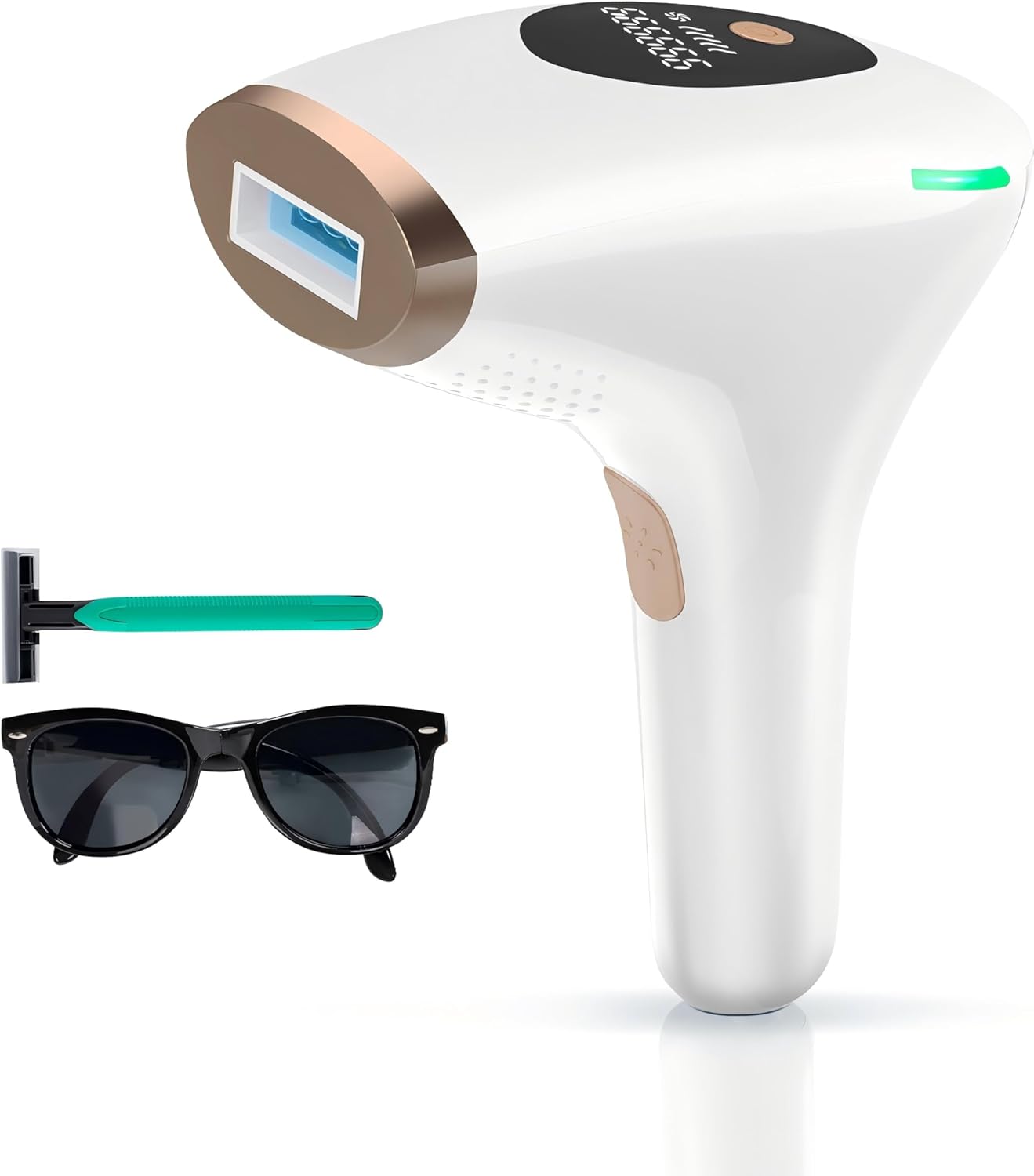 NALONE Appareil d'épilation, 999.999 Flashes Epilateur Lumiere Pulsee Femmes/Hommes, 1200NM Longueur d'onde, 2 Modes, Indolore IPL Epilation Laser pour Le Corps Entier (Blanc)