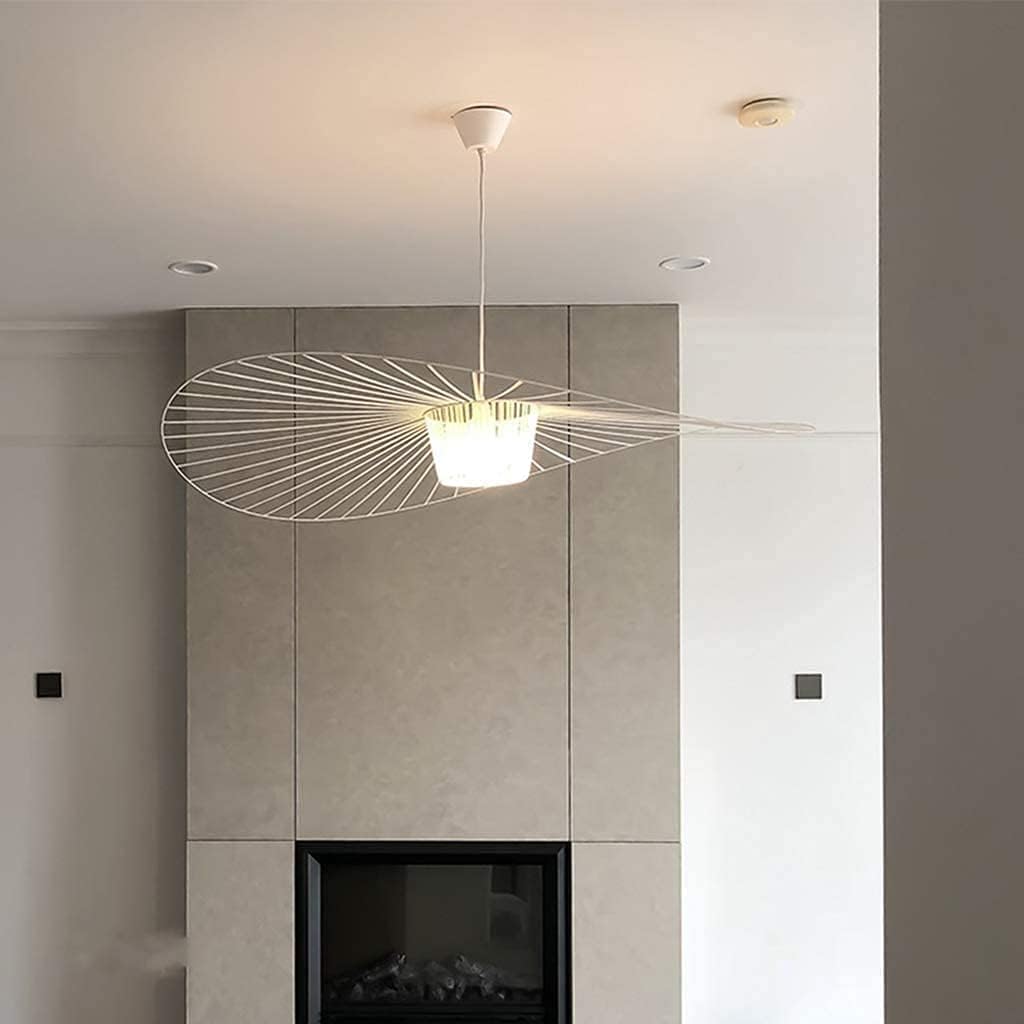 YONIISEA Vertigo Suspension 80cm ​pour Salon (Hauteur de La Lumière Réglable) en Fibre de Verre/Polyuréthane, Simple et Créative Lustre Vertigo E27 pour Restaurant, Abat-Jour (Max 40w),Blanc