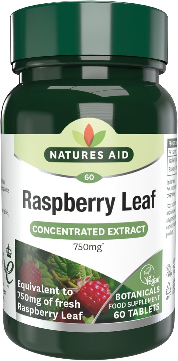 Comprimés de Feuille de Framboise - Végétalien Haute Puissance Équivalent à 750 mg de Feuille de Framboise Séchée - Supplément en Comprimés Capsules pour 60 Jours