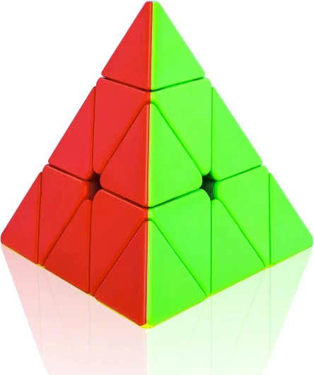 Cooja Pyraminx Speed Magic Cube Pyramide Puzzle Magique Cube de Vitesse sans Autocollant, Durable Lisse Rapide Facile à Tourner Jouets pour Garçons Filles