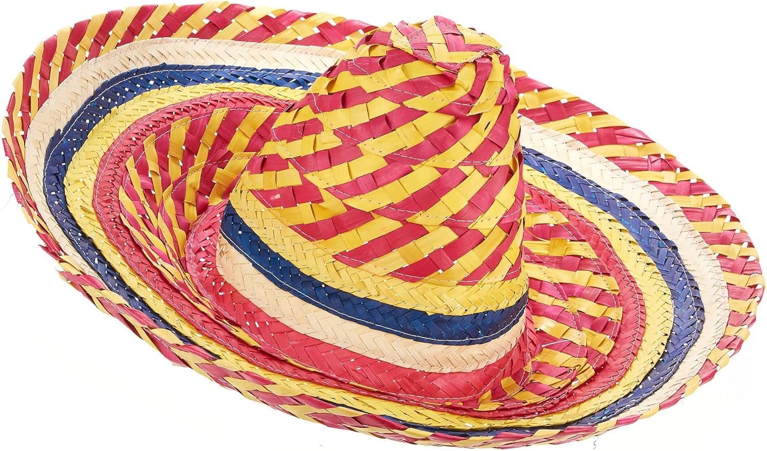 Sombrero Mexicain Multicolore Adulte - Sombrero - Taille Unique - Coloré - Accessoires pour déguisement - Paille - - Carnaval