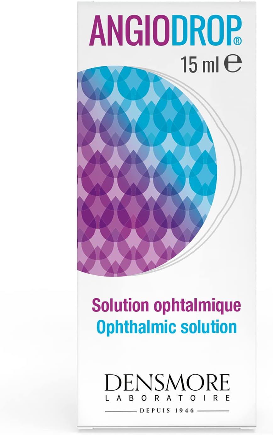 Angiodrop - Solution Ophtalmique Sécheresse et Fatigue Oculaire - Acide Hyaluronique, Camomille, Mauve - Plusieurs utilisations par jour possible - Flacon 15 ml - Fabriqué en Europe