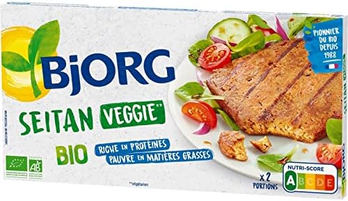 BJORG - Seitan Bio 170g - Alternative Végétale Riche en Protéines - Epicerie Salée Saine et Gourmande - Lot De 3 - Vendu Par Lot