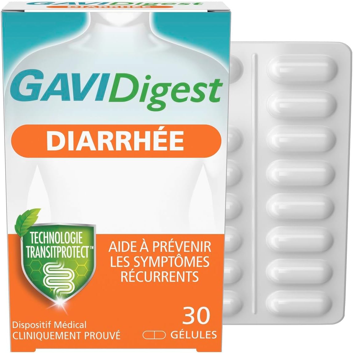 Diarrhée, 30 gélules, sans gluten, sans lactose