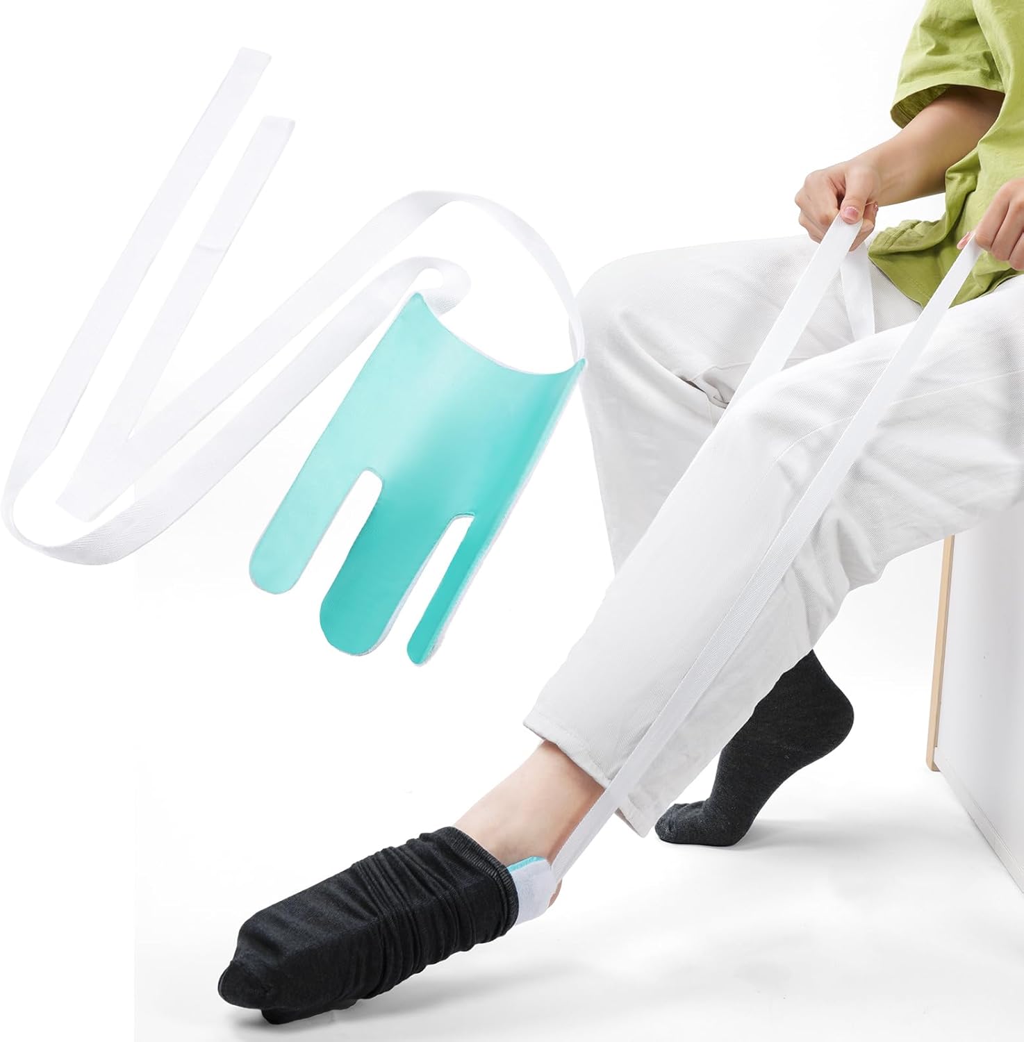 ACWOO Enfile Chaussettes, Aide pour Enfiler les Chaussettes, Appareil Enfile Chaussettes, Ne Plus Se Baisser Aide Chaussettes Habiller Assist pour Personnes Agées ou à Mobilité Réduite