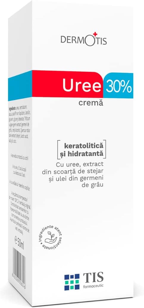 Crème d'urée 30% TIS - Élimine les cicatrices, eczéma, kératose, psoriasis, éruptions cutanées Pour les peaux sèches et craquelées, cicatrisation des plaies avec de l'acide lactique - AHA, écorce de chêne et huile de germe de blé