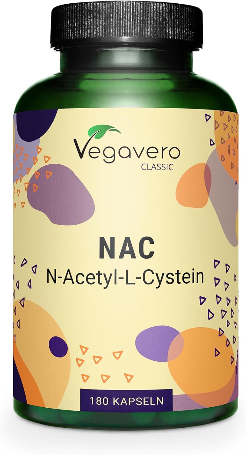 NAC N-Acetyl-Cysteine 600mg - Forme Pure : Haute Biodisponibilité - 180 Gélules - Sans Additifs - Antioxydant Puissant - VEGAN - Vegavero®