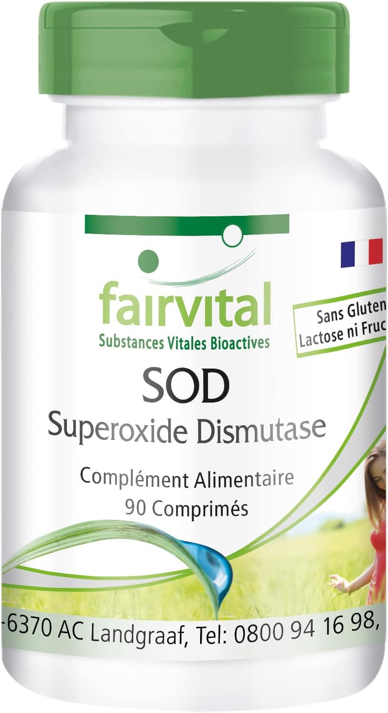 SOD - superoxyde dismutase Fortement dosé - 90 comprimés - 6000 unités d'activité enzymatique par portion journalière