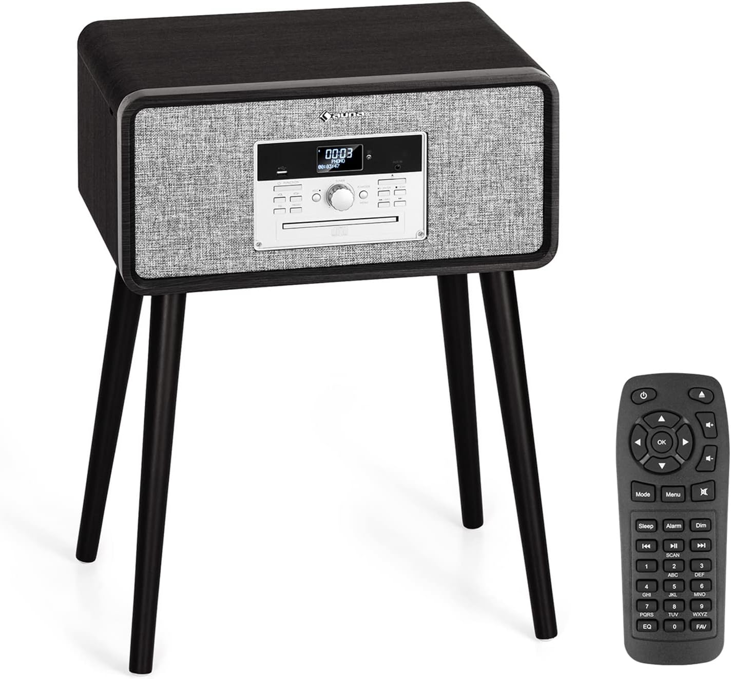 Platine Vinyle Bluetooth, Tourne Disque Vinyle Dab+, FM, CD, MP3 & USB avec Haut Parleur, Tourne-disques Audio Vinyle 33 Tours, Chaine HiFi Platine Vinyle, Télécommande, Lecteur Vinyles Vintage