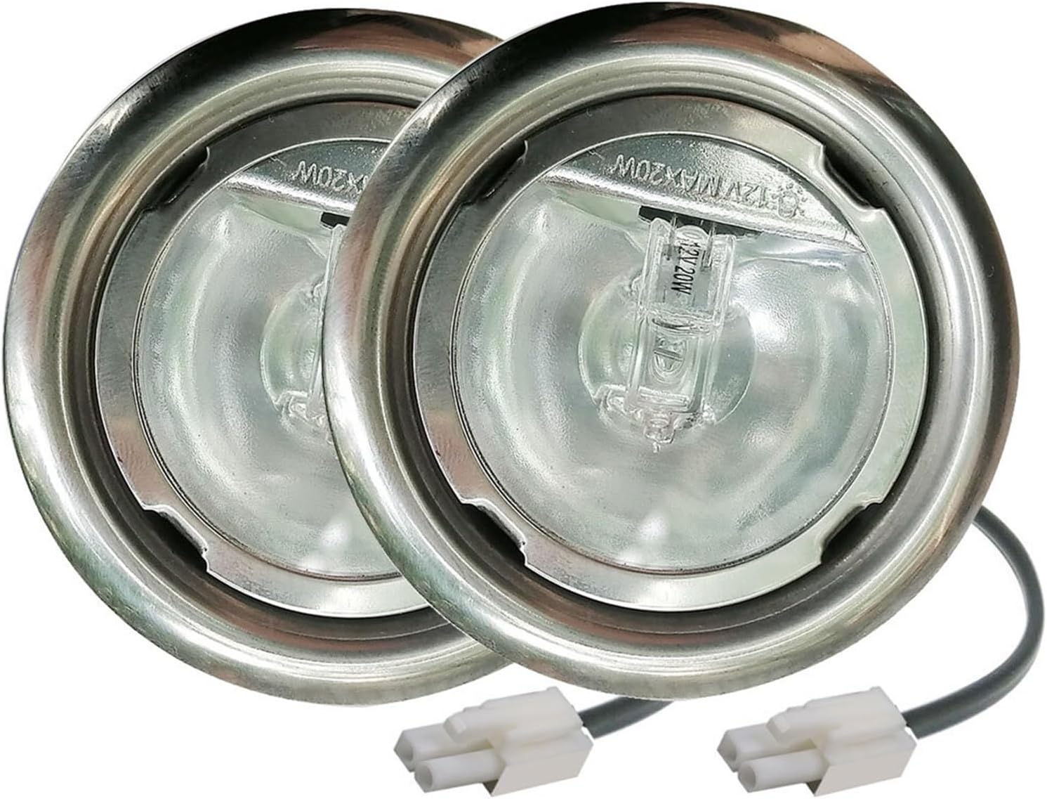 ADZJOY 2 pièces Ancienne 12V AC hotte lumière 20W Ampoule halogène 1.97-2.56in Trou Ampoule d'armoire de Cuisine avec connecteur EL lumière de cuisinière de Cuisine