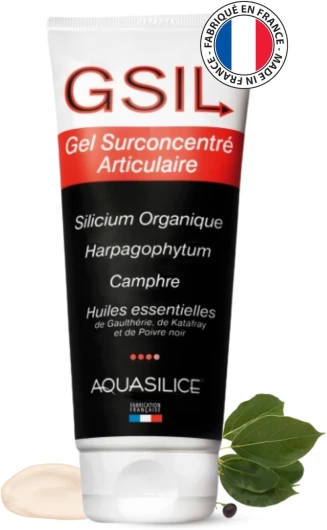 GSIL - Gel Surconcentré Articulaire - Gel de Massage à Action Chauffante - Relaxe et Dénoue les Tensions - Silicium Organique, Harpagophytum & Huiles Essentielles - 200 ml