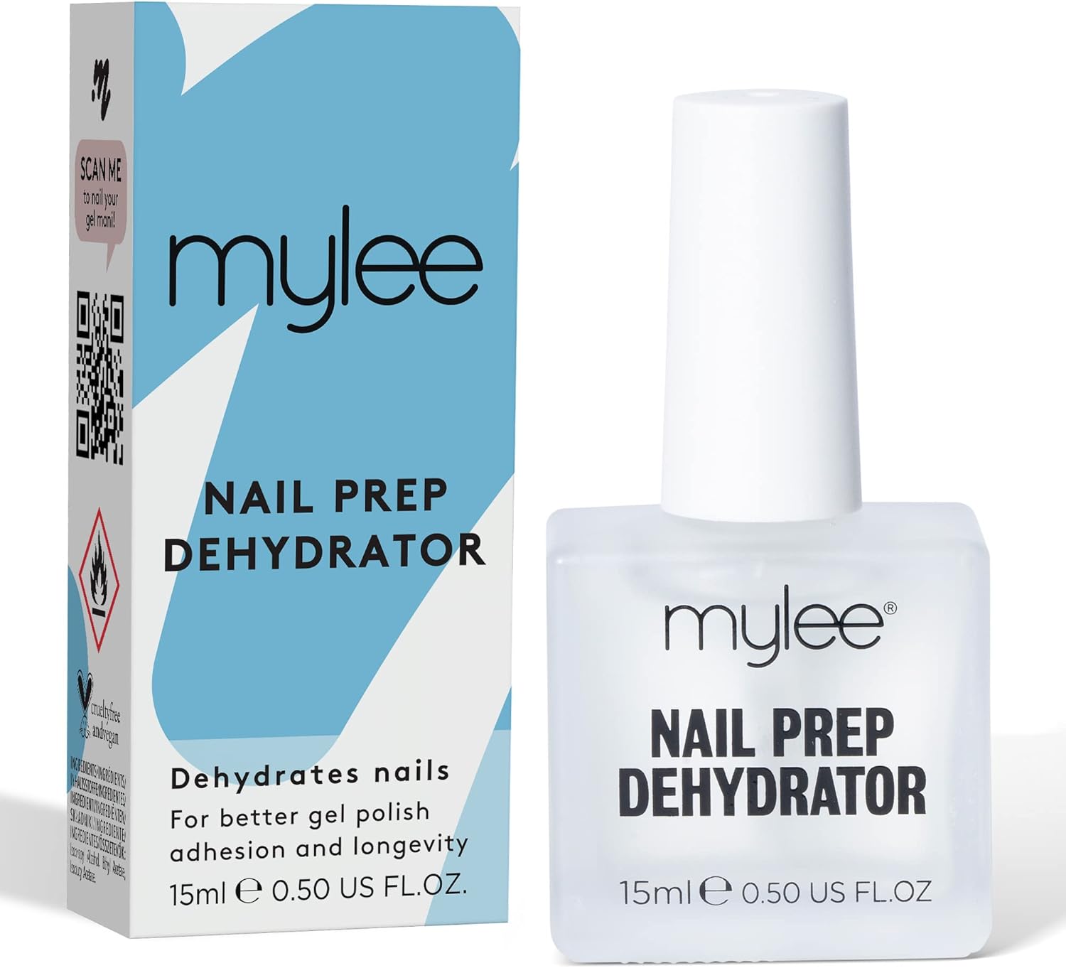 Nail Prep déshydratant 15ml, Prépare ongles pour application parfaite du vernis en gel, Réduit décollement pour manucures plus durables, vernis de base pour fixation et adhérence de manucure