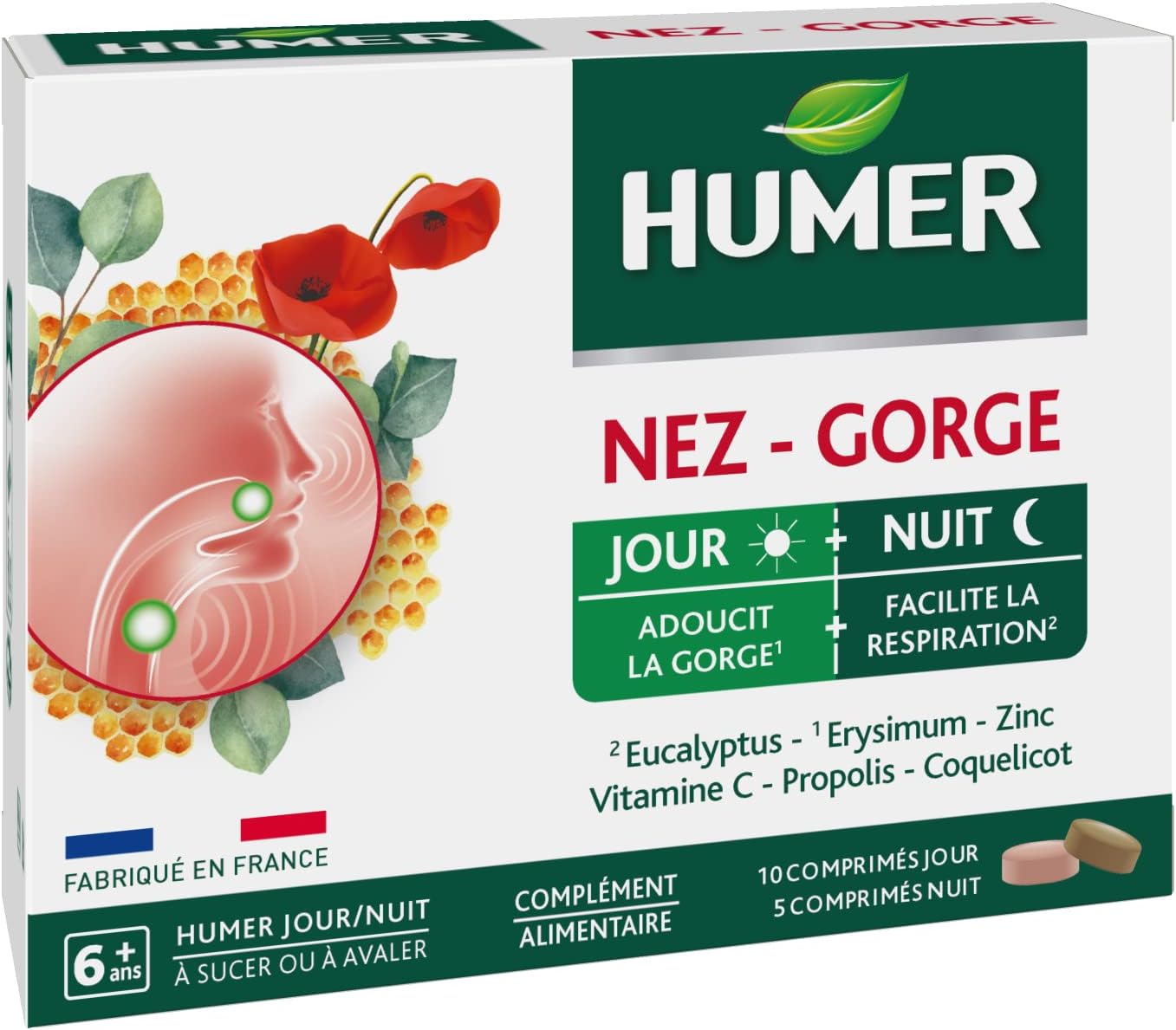 Comprimés - Jour/Nuit - Nez - Gorge - 9 personnes sur 10 satisfaites - 5 jours de prise