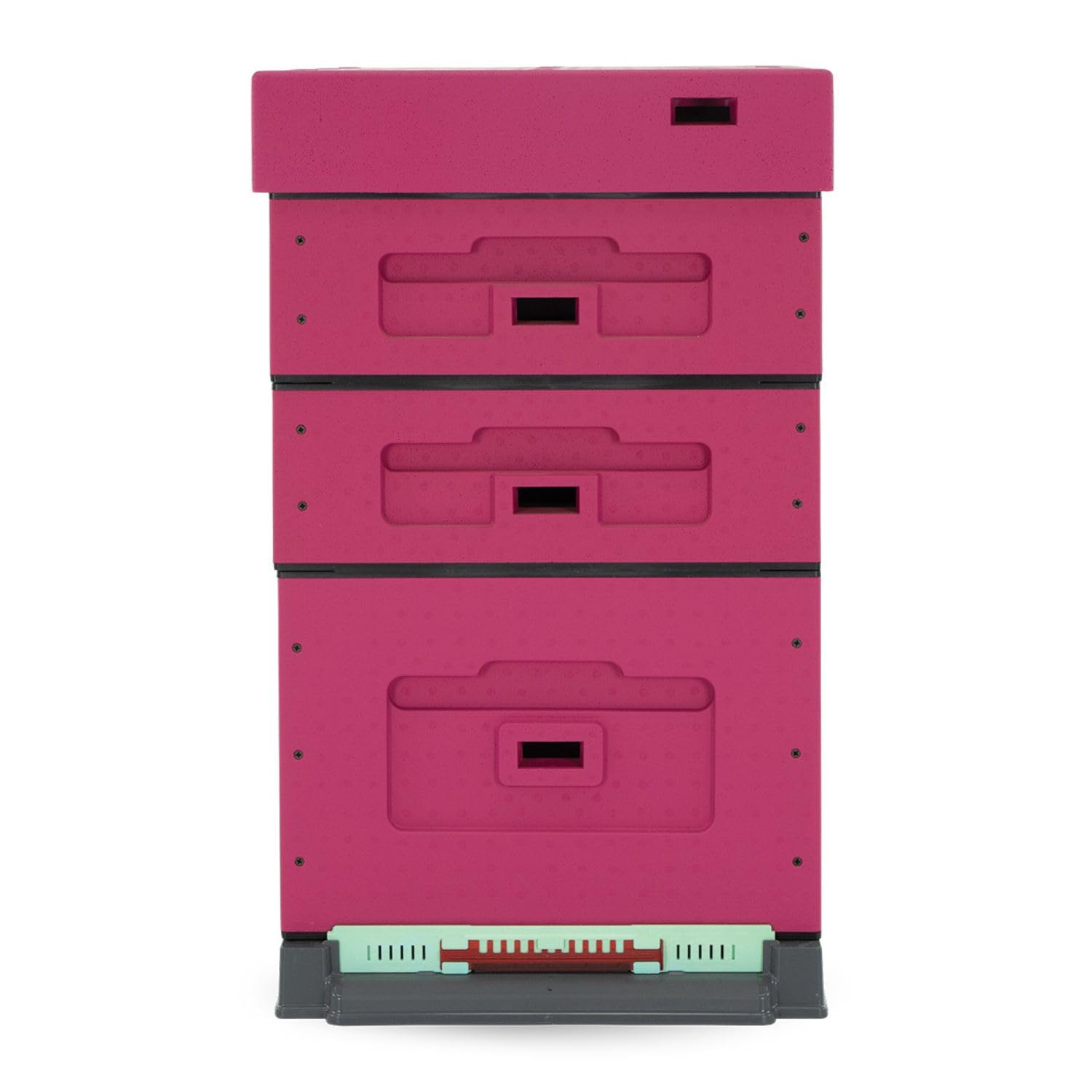 LYSON EPS 100 - Proche Dadant Optima avec fond en plastique Varroa bas peint (rose foncé) - Demi-cadre : 40 × 47 × 15,8 cm (dimensions intérieures) - Cadre : 40 × 47 × 29,5 cm (dimensions intérieures)