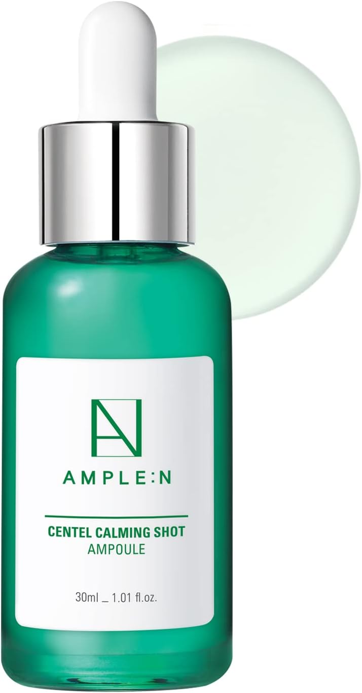 CORÉANA AMPLE:N Ampoule Centel Calming Shot - Sérum apaisant pour le visage à la Centella Asiatica pour calmer les peaux irritées et sensibles - Soulagement des rougeurs (30 ml)