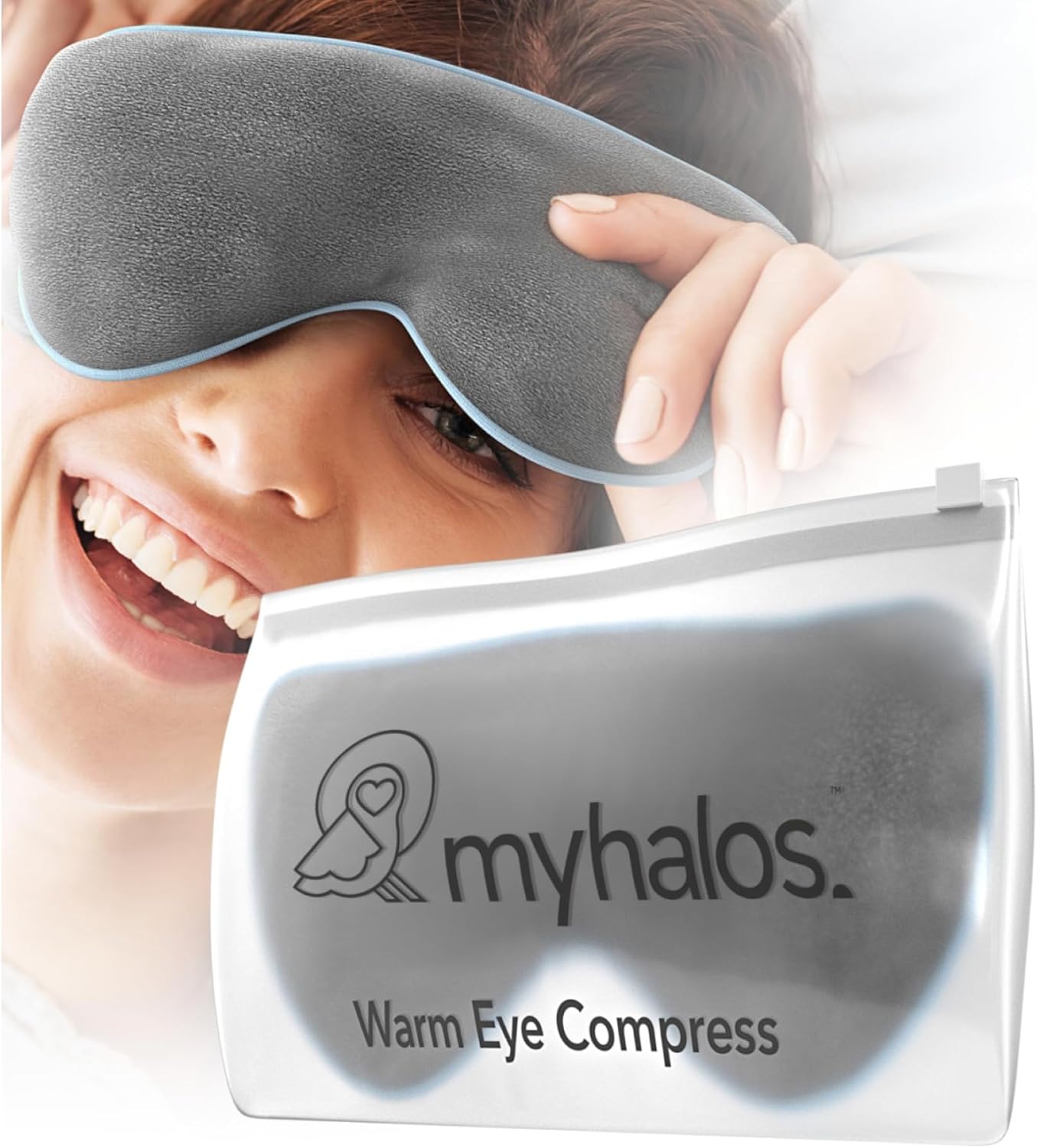 Compresse pour les yeux chauds pour aider à soulager les yeux secs, les MGD et la blépharite grâce à notre technologie de chaleur humide - Livré avec une housse lavable