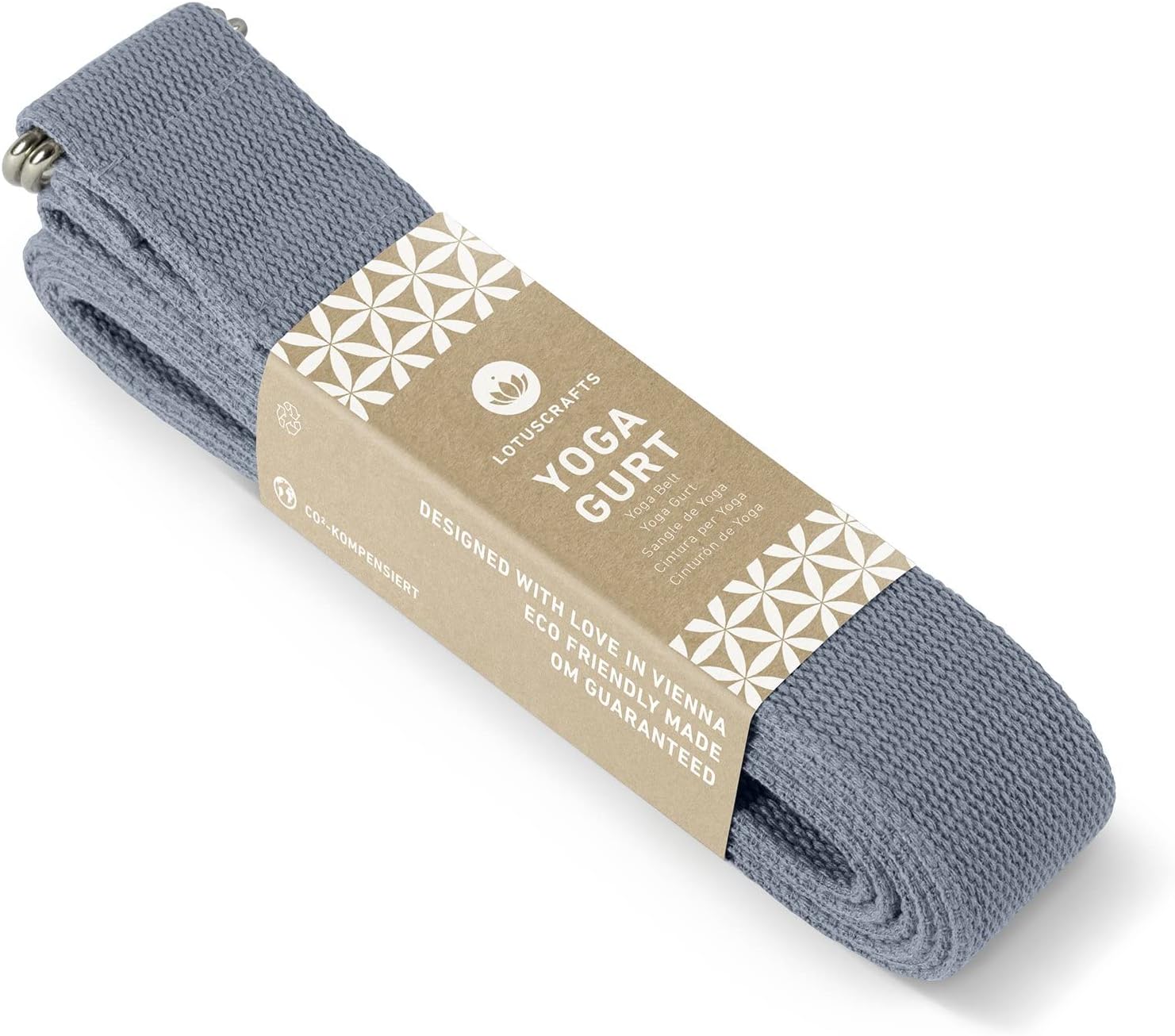 Ceinture de Yoga 100% Coton (KBA) - pour Un Meilleur étirement - pour débutants et avancés - Ceinture de Yoga avec Boucle en métal [250 x 3,8 cm].