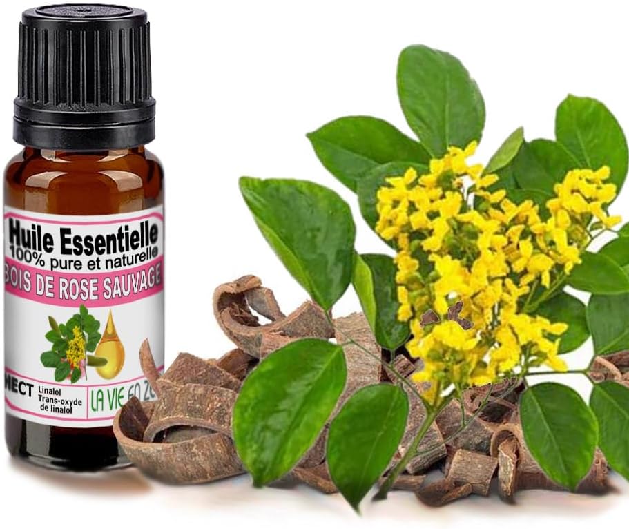 Huile Essentielle de Bois de Rose Sauvage 10 ml - 100% pure et naturelle - Chémotypée - La vie en zen