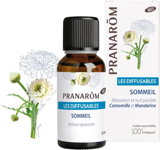 Sommeil Mélange Huiles Essentielles pour Diffuseur Senteurs Apaisantes Camomille et Mandarine Bio (Eco) 30 ml - Pure et Naturelle
