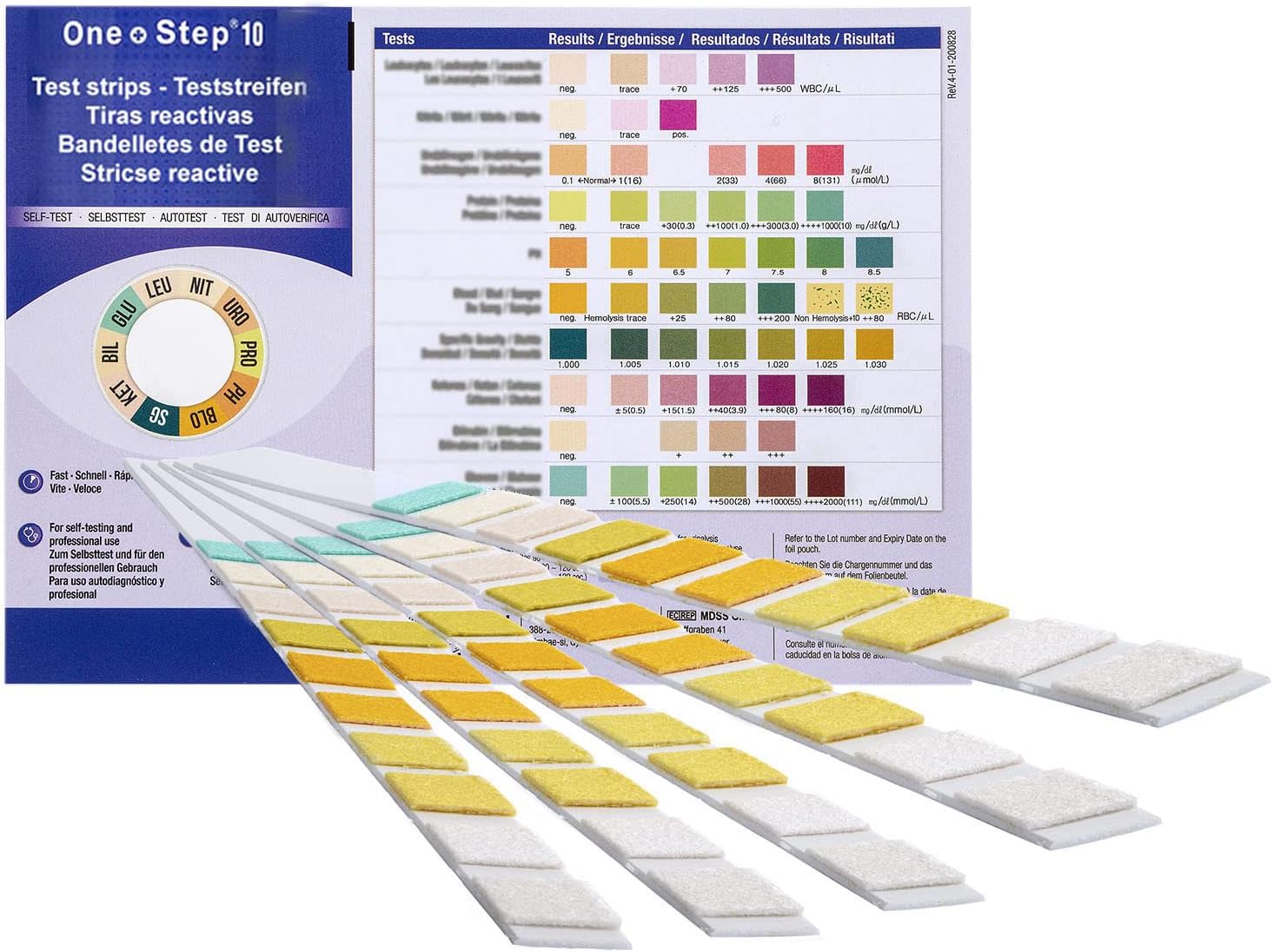 15 x One+Step Test de Bandelettes de santé - multi 10 paramètre - avec une carte de référence