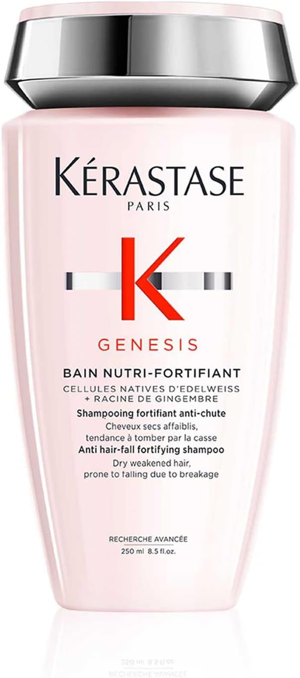 KÉRASTASE Genesis - Bain Nutri-Fortifiant - Shampoing Anti-Chute - Nourrit et Renforce - Edelweiss et Racine de Gingembre - Cheveux Secs Affaiblis Sujets À La Chute - 250 ml