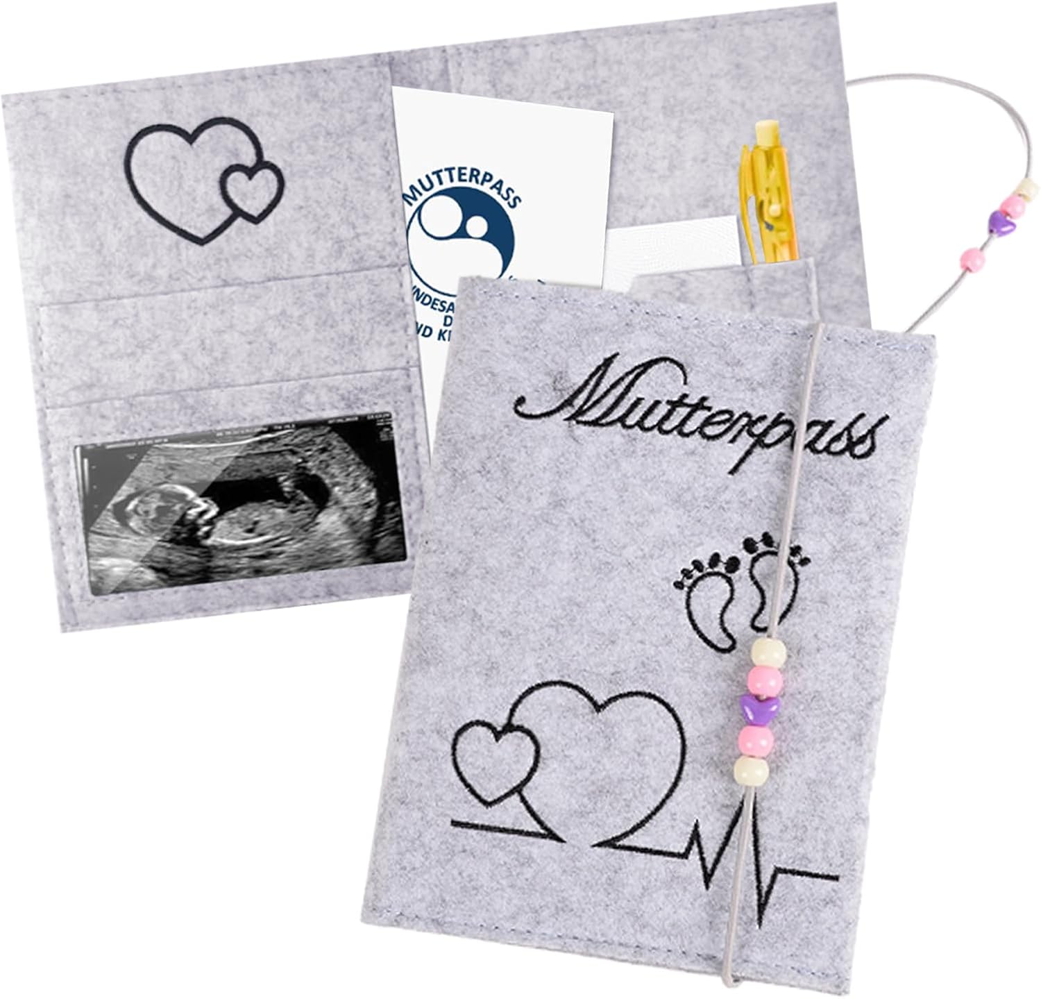 YALiya Protège Carnet de Santé, Couverture Carnet de Santé Bébé, Couverture de Maternité, Peut Placer Artes D'assurance, Photos Échographiques, Cartes de Vaccination, Cadeaux pour les Futures Mamans