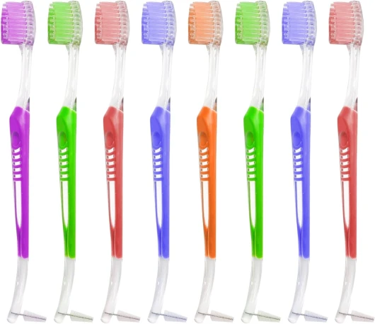 UILYNIU 8PCS Brosse à Dents Orthodontique, Brosses à dents de Nettoyage Orthodontiques à Double Extrémité V-Trim avec Brossette Interdentaire, Brosse à Dents pour le Nettoyage des Braces (8PCS, M)