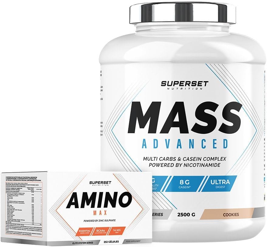 Programme Prise De Masse Débutant - Mass Advanced 2,5kg Cookies - Amino Max