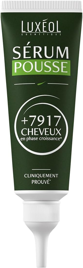 LUXEOL - Sérum Pousse Cheveux - Réactive La Pousse Des Cheveux Existants & En Manque De Densité - Extrait De Pousse De Pois - 98% D'Ingrédients D'Origine Naturelle** - H/F - Fabriqué En France - 50ml