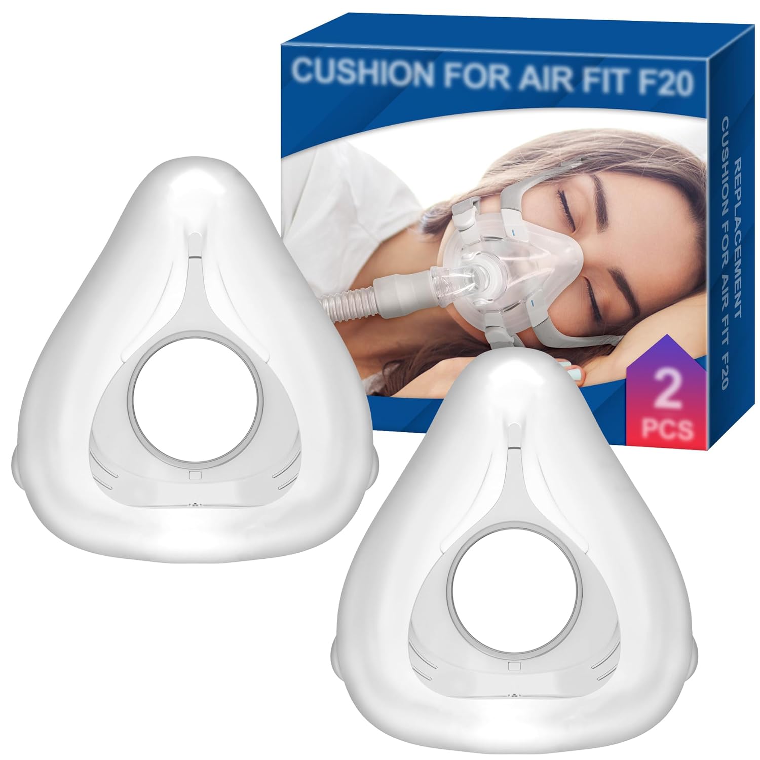 BlessEase 2 Paquets de Masques de Remplacement (M) pour AirFit F20, étanchéité Fiable et Ajustement Plus Doux, Compatible avec le Cadre d'origine, Accessoires CPAP de BlessEase (Medium)
