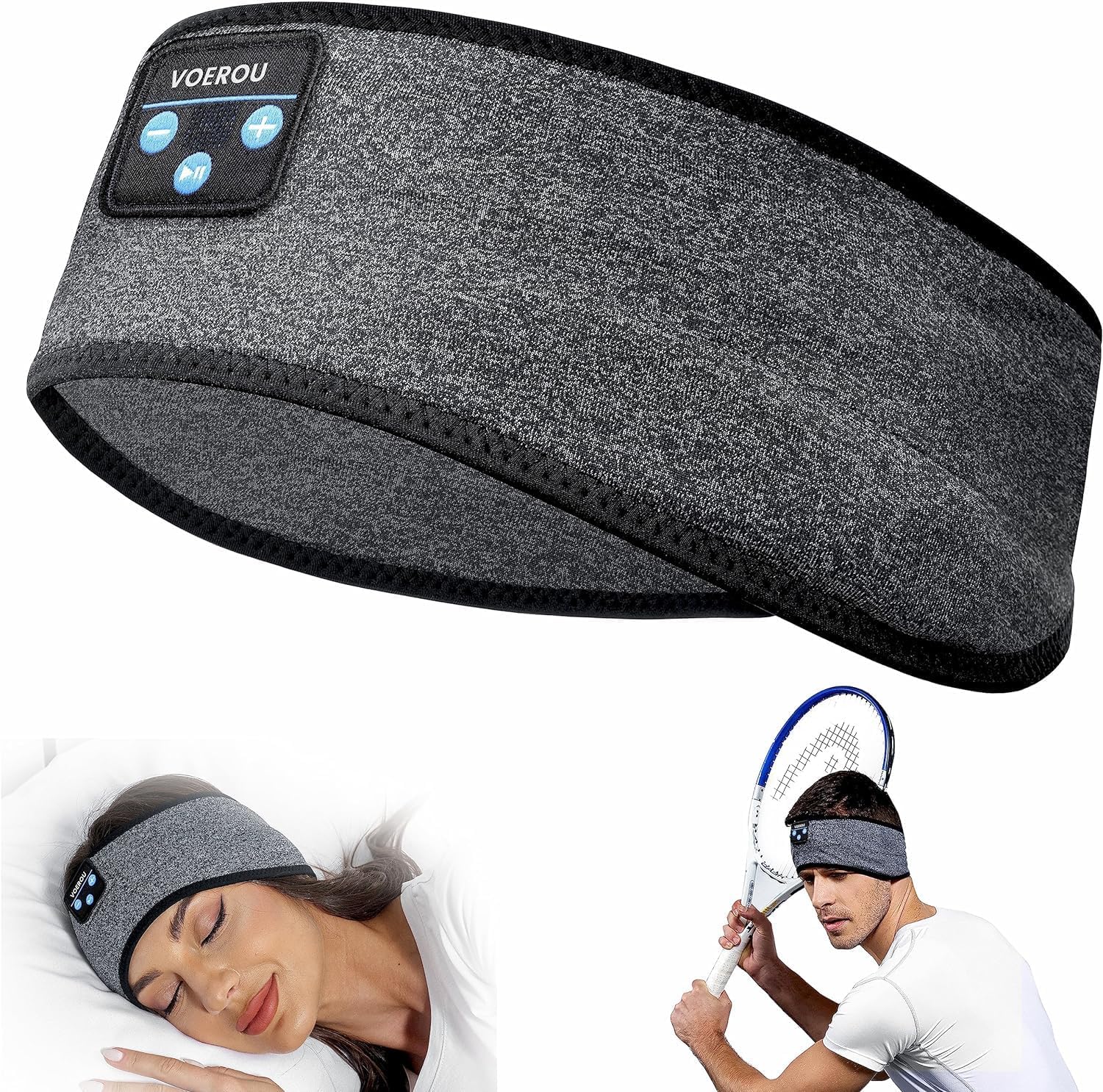Casque de Sommeil Bandeau Bluetooth, Casque de Sommeil sans Fil avec Haut-parleurs stéréo - Cadeaux technologiques sympas Parfaits pour l'entraînement, la Course, Le Yoga, Les Voyages