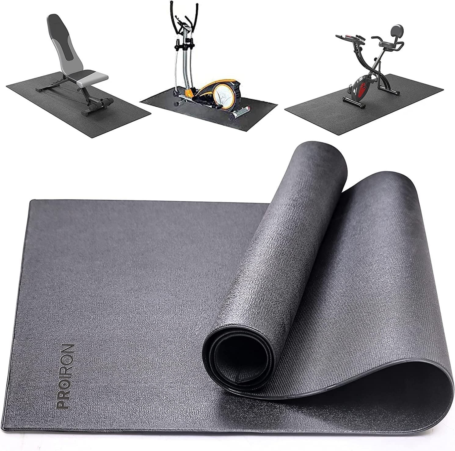 Tapis Home Trainer Protection des Sols Tapis de Sport Fitness a la Maison pour Machines d'entraînements physiques pour vélos d’Appartements,Rameurs,Station de Musculation,115x80x0.4cm