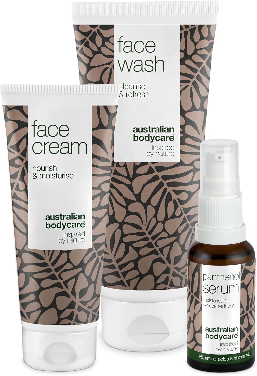 Ensemble apaisant anti-rougeurs - Nettoyant visage, crème & sérum pour une peau apaisée et calme - Formule anti-inflammatoire au panthénol - Idéal pour les peaux sensibles et sujettes à l'acné