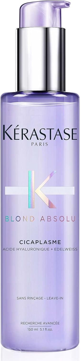 KÉRASTASE Blond Absolu - Cicaplasme - Sérum Capillaire Thermo-Protecteur - Réparation & Brillance Intense - Acide Hyaluronique - Edelweiss & Filtres UV - Cheveux Blonds Décolorés ou Méchés - 150 ml