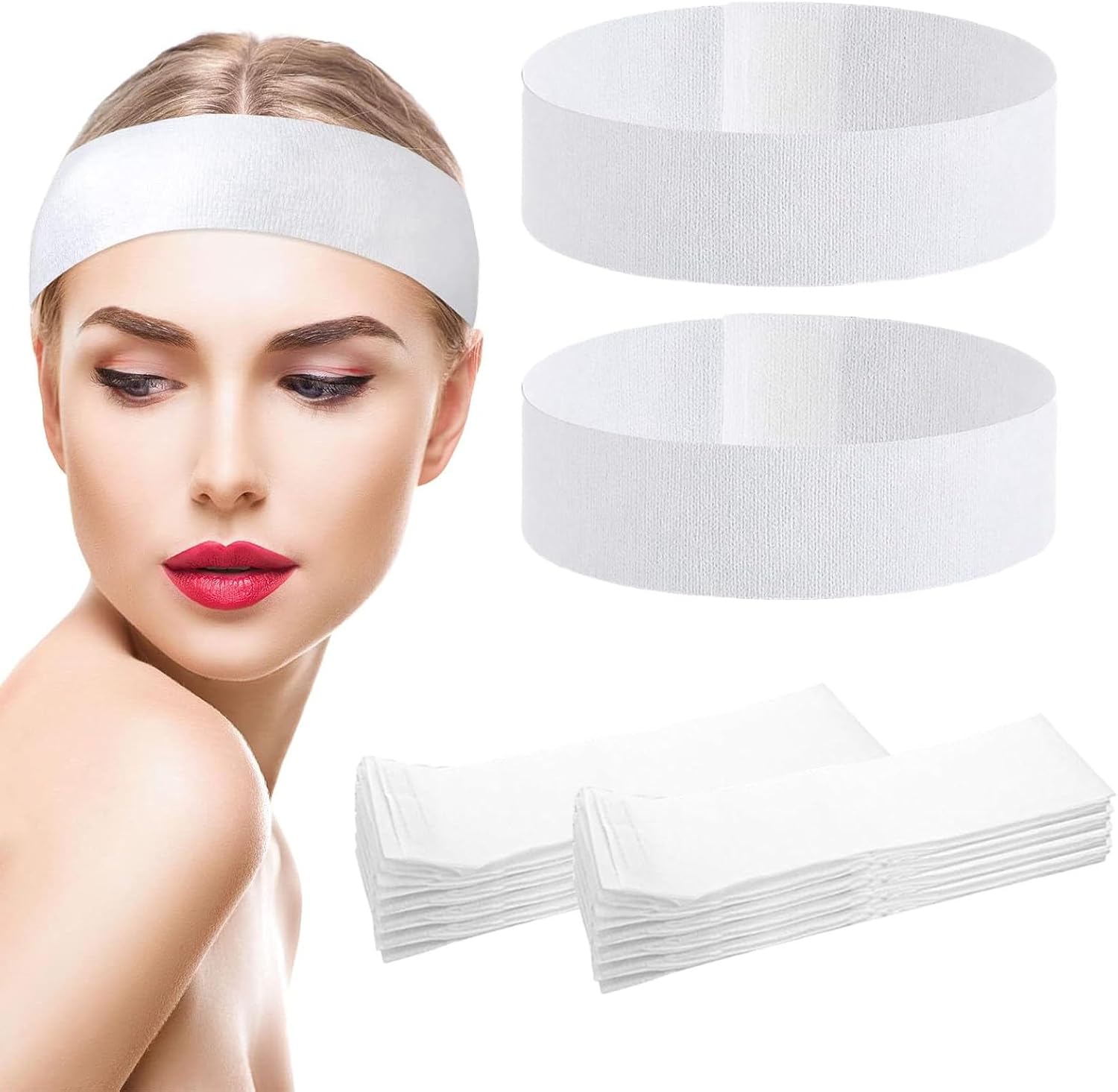 Dinghaole 30 Pièces Bandeau De Spa Jetable Bandeau, Bandeau Maquillage, Fournitures Esthéticiennes, Bandeaux de Bain Esthetique, Spa Headband, Pour Spa, Yoga, Maquiller Soins du Visage
