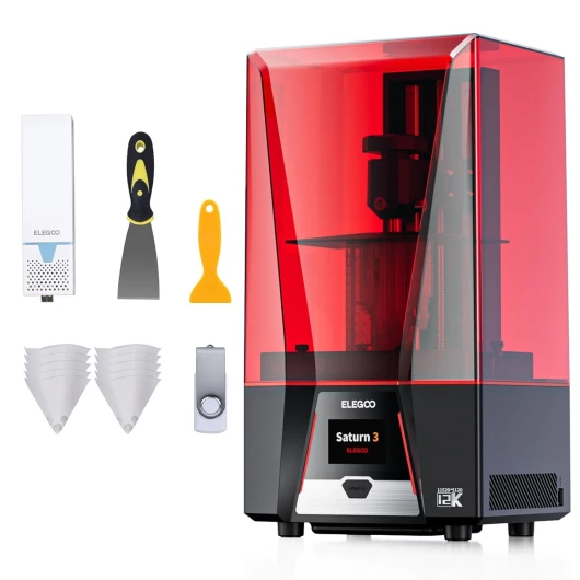 Saturn 3 Imprimante 3D MSLA en Résine UV avec Écran LCD Monochrome 12K de 10 Pouces, Purificateur d'air et Protecteur d'Écran, 218,88 x 122,88 x 250 mm³, Plus Grande Taille d'impression