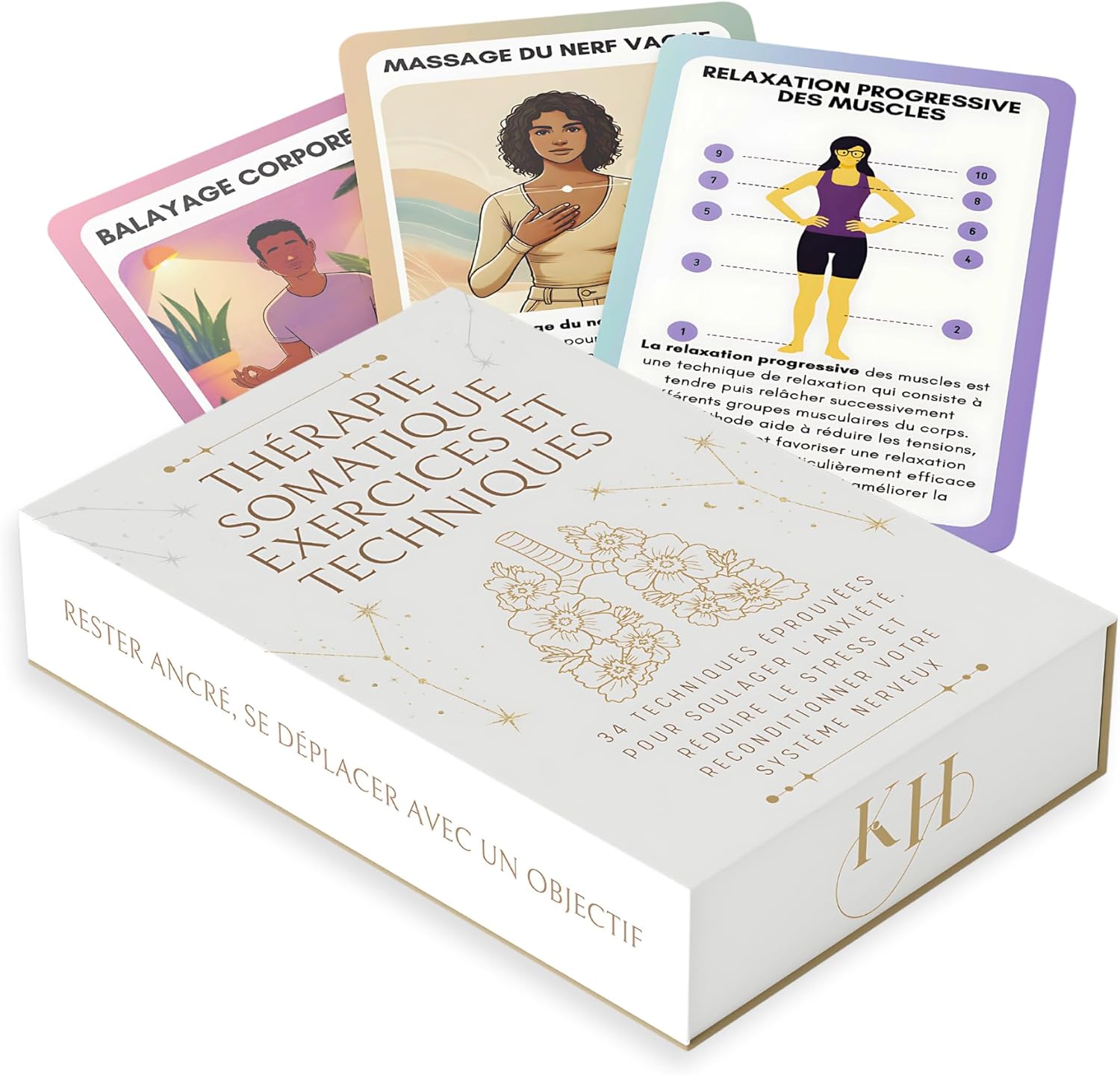 Cartes d'Exercices de Thérapie Somatique : 34 Pratiques Simples pour Réduire le Stress, Libérer les Tensions et Reconnecter avec Votre Corps à Tout Moment, Partout