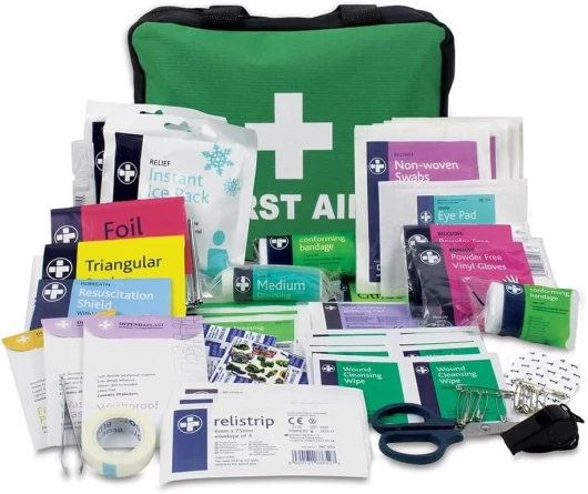 LEWIS-PLAST Pièces de premiers soins de la trousse de premiers soins plastiques 160 pièces - composant de kit de sauvetage de haute qualité avec normes européennes