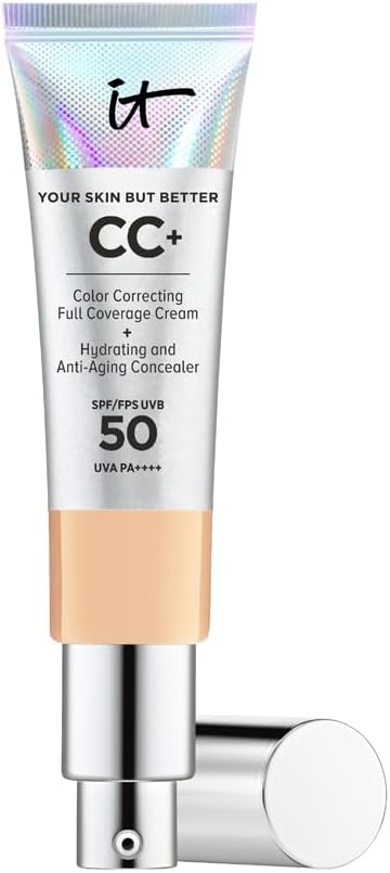 IT COSMETICS - Crème CC+ Anti-Âge Your Skin But Better - Crème Teintée Hydratante SPF 50+ - Haute Couvrance - Waterproof - Enrichie en Peptides, Collagène & Vitamines - Fini Naturel - 32 ml