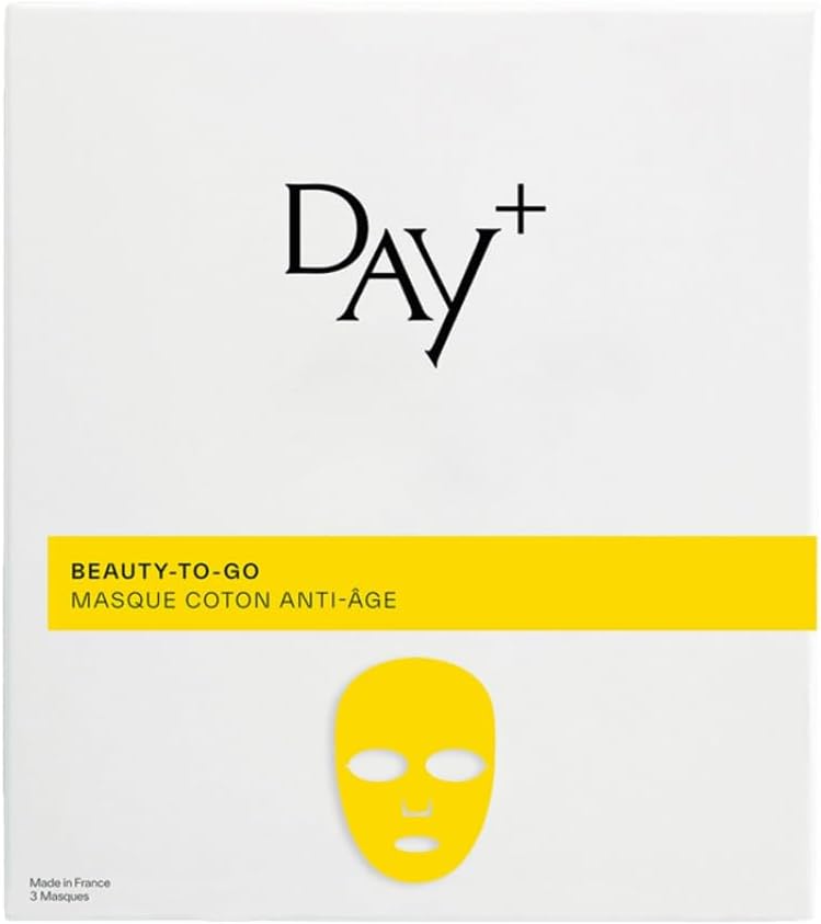 + - Masque Coton Anti-Âge - Anti-rides, Estompe les rides/ridules, Raffermit la peau, Lifte & Lisse - Effet botox - Instensyl®, Colla-Gain® - 99% d'ingrédients naturels - Pack de 6 masques