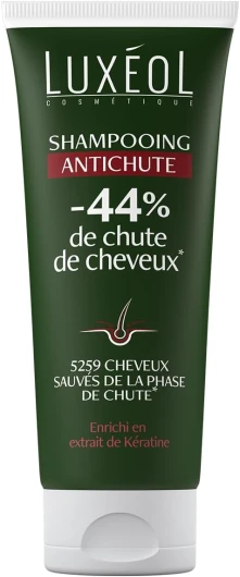 LUXÉOL - Shampooing Antichute - Volume & Brillance - Diminue La Chute De Cheveux - Soin Cheveux Enrichi En Extrait De Kératine - Fabriqué en Europe - 200ml