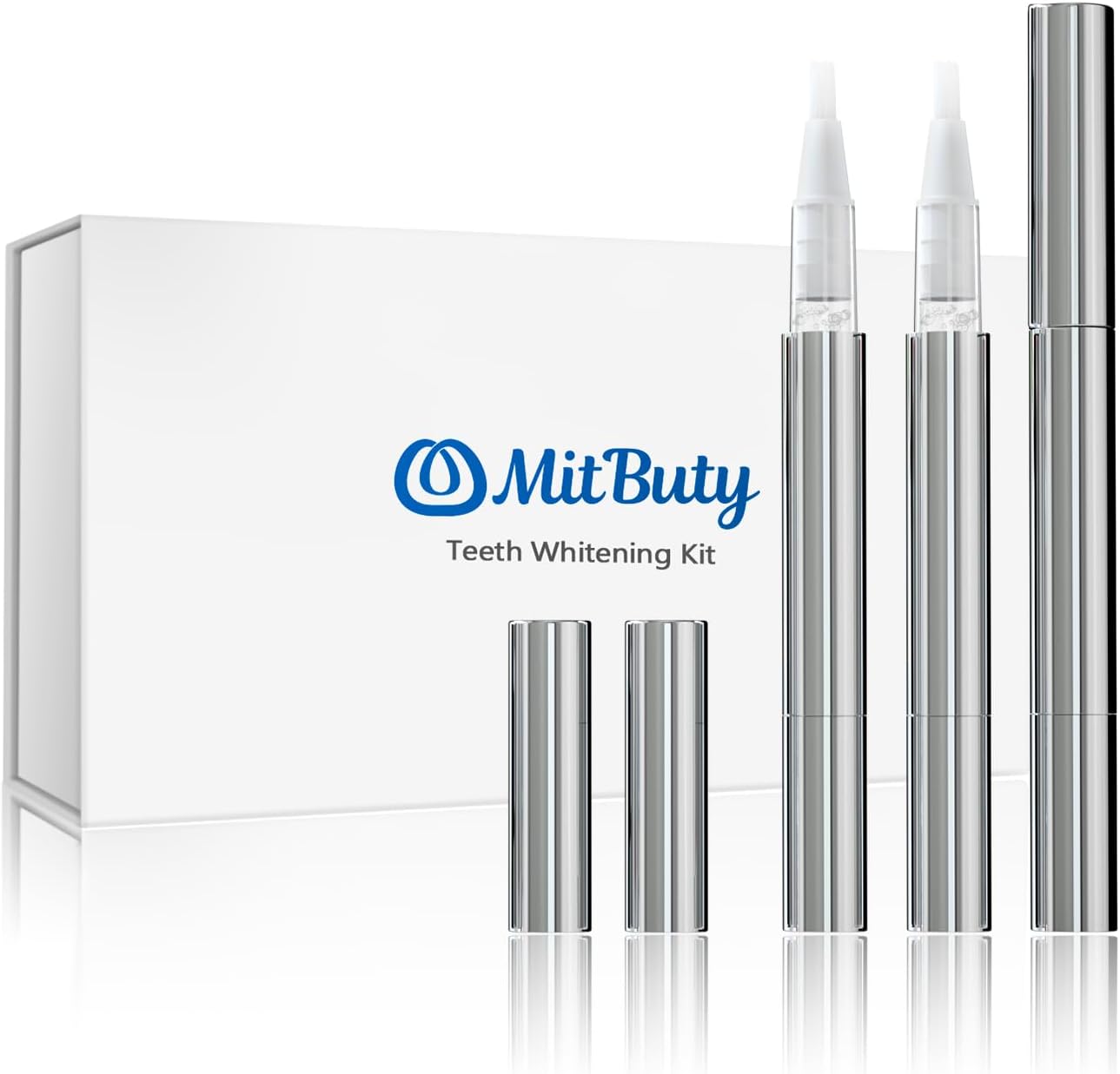 MitButy Stylo Blanchiment Dents – Pack de 3 Stylos Blanchiment Dentaire Instantané, Gel de Blanchiment Efficace, Portable & Facile à Utiliser Teeth Whitening pour un Sourire Plus Blanc