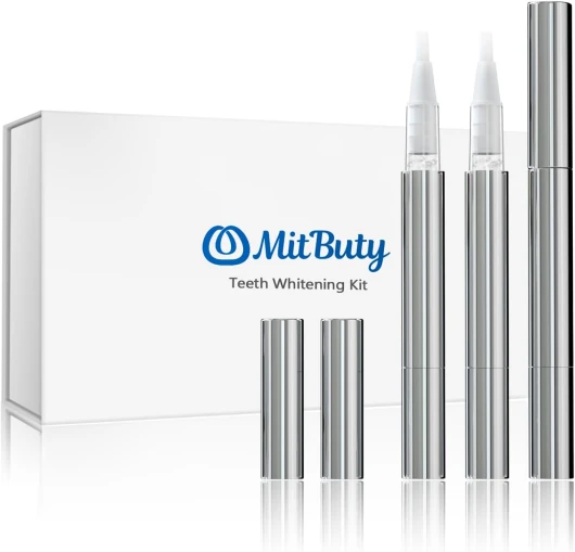 MitButy Stylo Blanchiment Dents – Pack de 3 Stylos Blanchiment Dentaire Instantané, Gel de Blanchiment Efficace, Portable & Facile à Utiliser Teeth Whitening pour un Sourire Plus Blanc