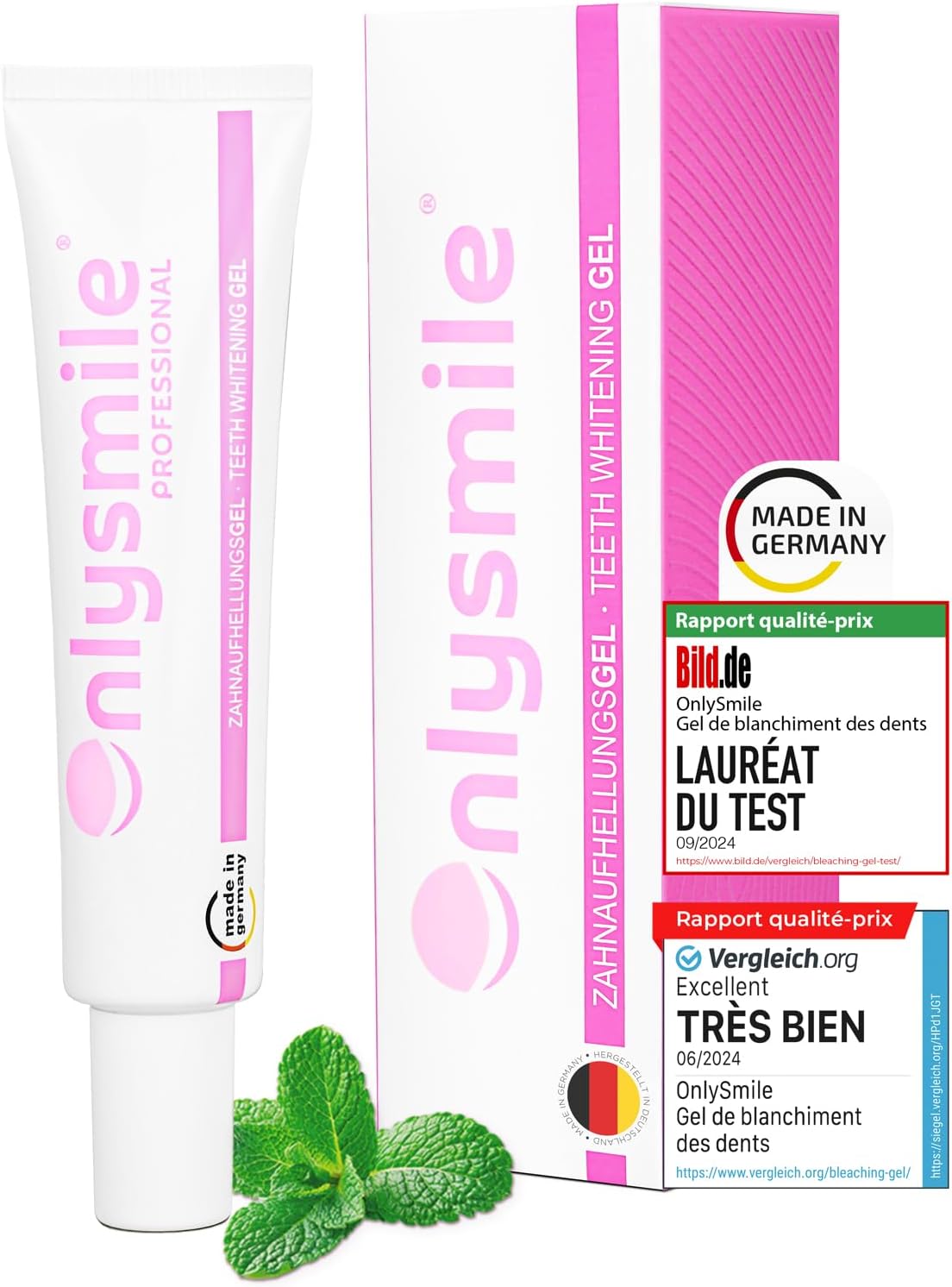 Gel Blanchiment Dentaire Professionnel – Vainqueur du Test 2024 – Blanchisseur de Dents Efficace – Dents Blanches Jusqu'à 9 Teintes – Blancheur Dentaire Instantanée pour Gouttières & LED