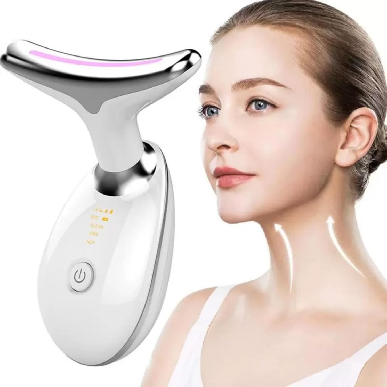 Appareil Anti Rides Visage, Microcurrent Lifting Sculpteur Masseur Facial Cou Peau Massage EMS LED Red Light Therapy