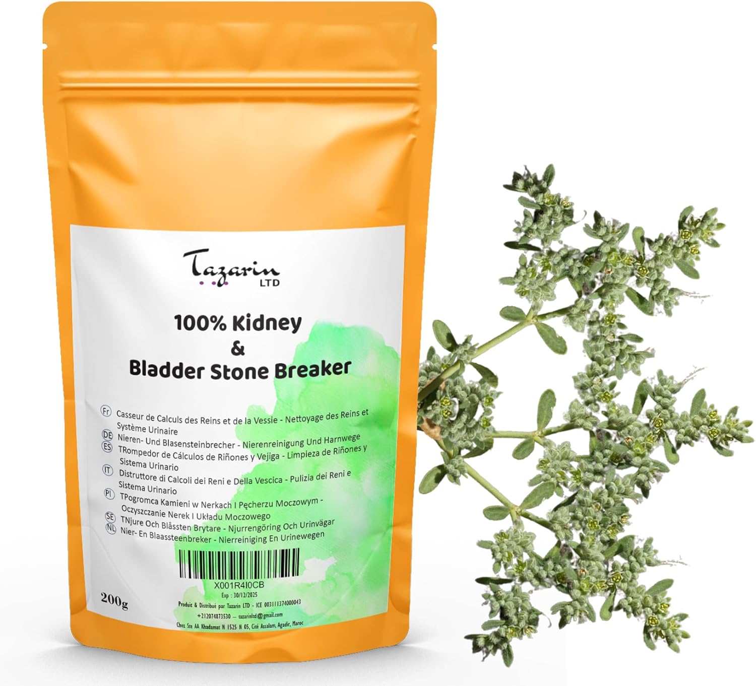 200g Casseur de Calculs des Reins et Vessie - Nettoyage des Reins & Système Urinaire - Empêche les Calculs des Reins et Vessie de se Former - élimine les Calculs - Tazarin Ltd